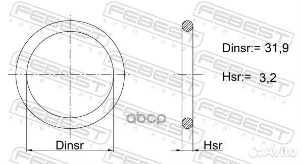 23400033 febest кольцо уплотнительное системы