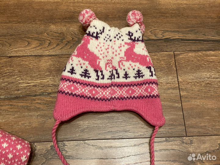 Комплект шапка, шарф зимний вязаный