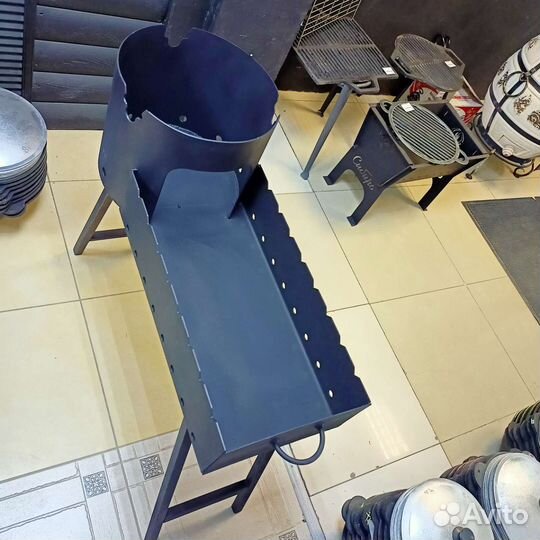 Мангал с печью под казан 3мм цельногнутый