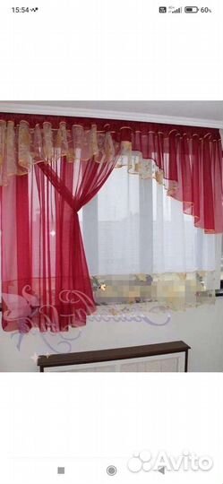 Шторы с ламбрекеном кухонные