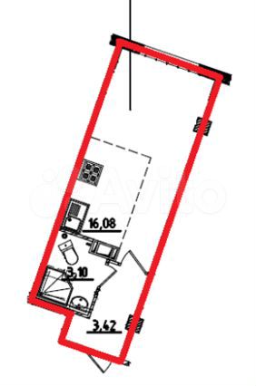 Квартира-студия, 22,6 м², 12/18 эт.