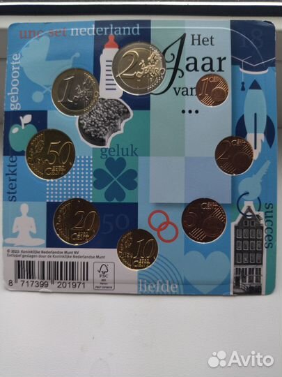 Нидерланды 2023 годовой набор монет евро