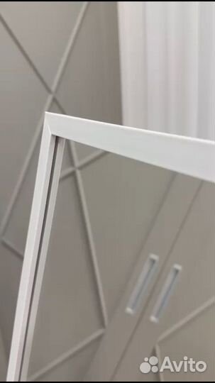 Зеркало 145х43 см. напольное мини в белом багете