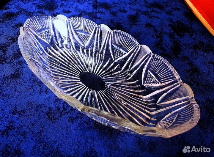 Салатник хрустальный Чехия. Фруктовница. Блюдо