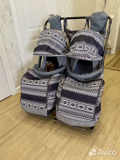 Санки коляска для двойни Близняшки