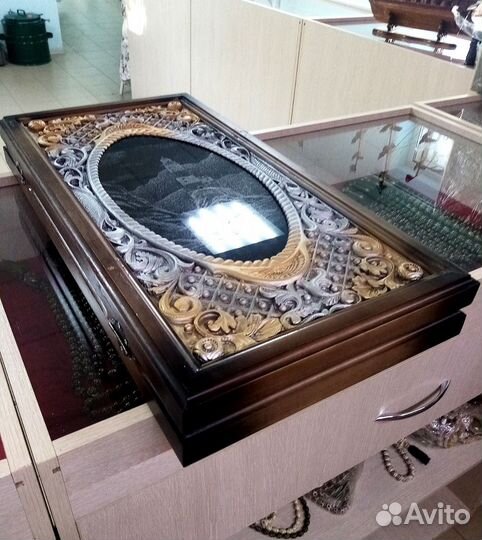 Нарды ручной работы со стеклом