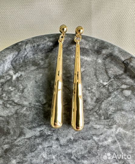 Серьги позолоченные длинные