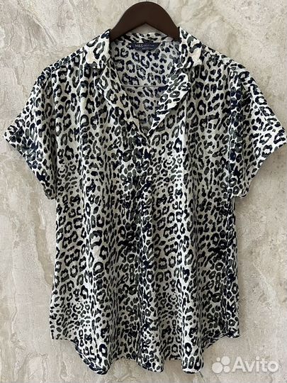 Блузка топ леопардовая рубашка Marks Spencer Xs S