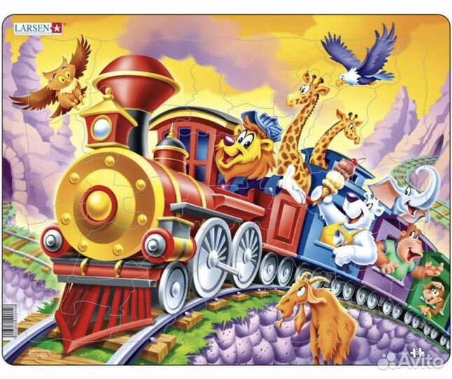 Пазл larsen Поезд с цирком, 30 элементов