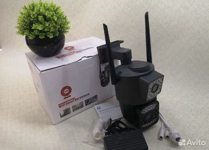 Уличная камера видеонаблюдения 4g два объектива
