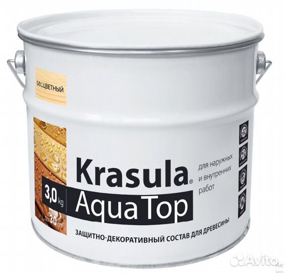 Защитно-декоративный состав «Krasula» aqua TOP