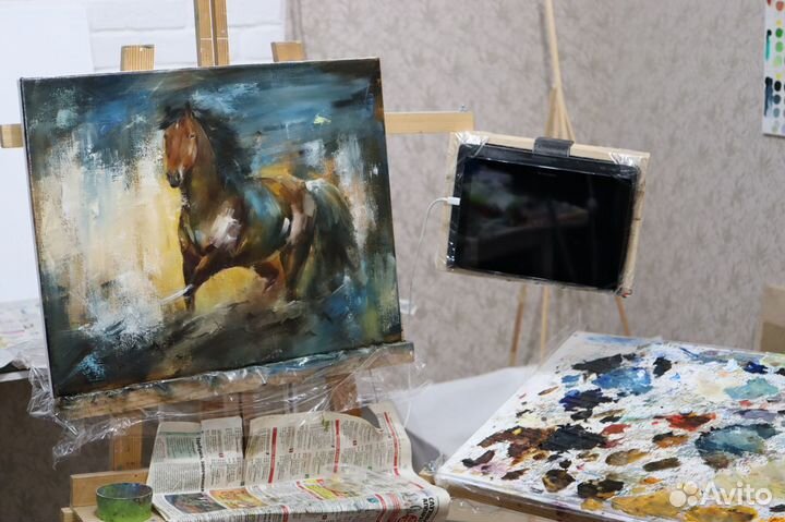 Картина маслом Лошадь Абстракция