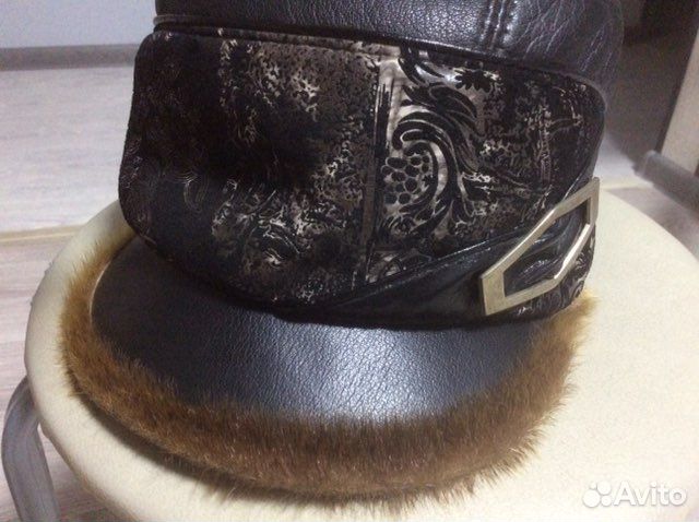 Шапка кепка кожаная женская