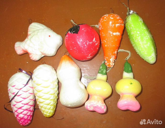 Елочные игрушки. фигурки. пенопласт. Набор 9 штук