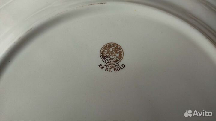 Старинноое блюдо из георгианского фарфора 22Kt