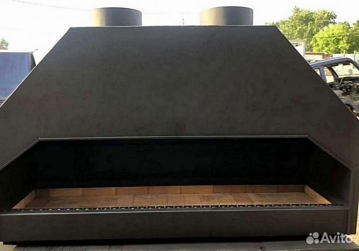 Закрытый мангал с дымоходом