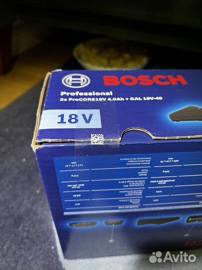 Bosch 2 акб-18V ProCore-4ah и зарядка GAL 18V-40