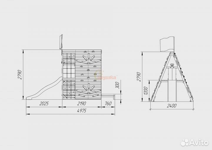 Спортивный домик Савушка База-3 (милитари) с кресл