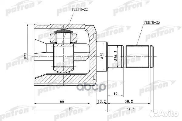 Шрус внутренний PCV1010 patron