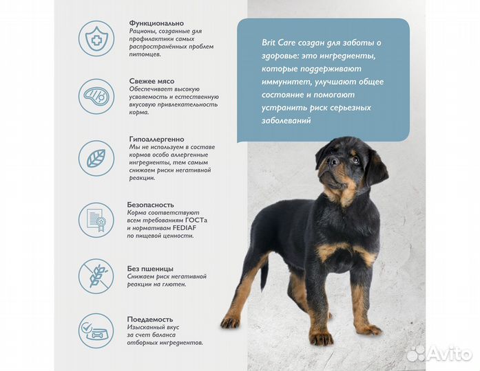 Корм Brit Care для щенков крупных пород, 1,5кг