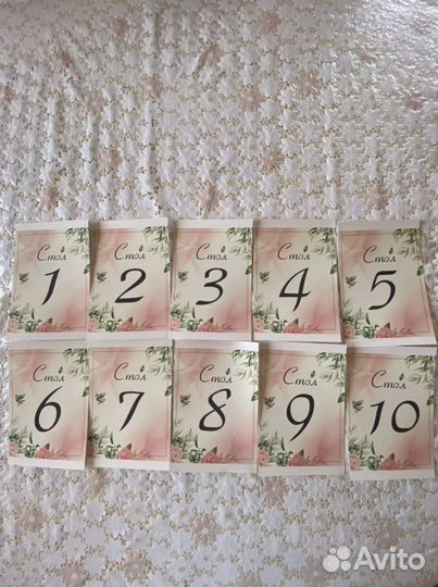 Нумерация для столов