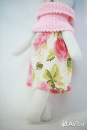 Зайка амигуруми кукла Лён ручная работа