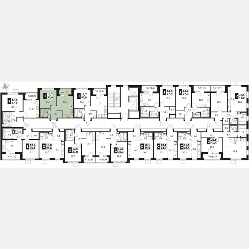 1-к. квартира, 33,6 м², 7/17 эт.