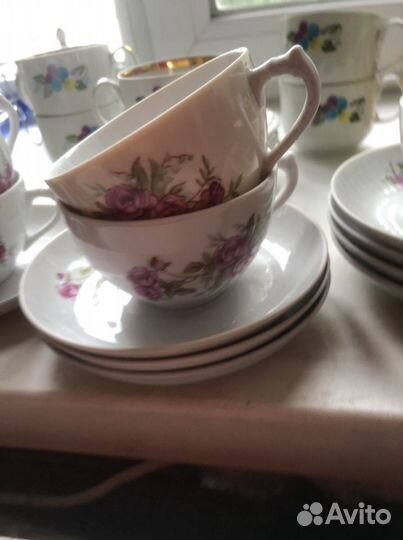 Чайные пары с блюдцами СССР