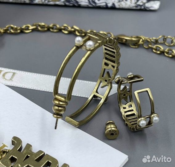 Серьги кольца Dior премиум