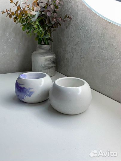 Подсвечник из гипса, сфера