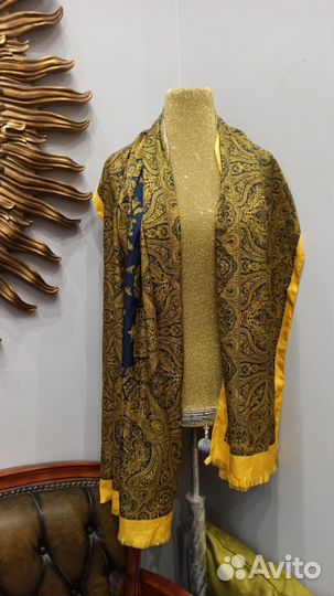 Палантин пейсли 180х65 шелк etro италия