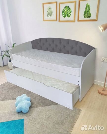 Кровать велюр детская лдсп 2е спальное