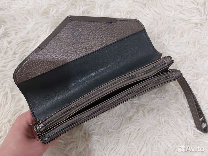 Клатч новый красный и серый