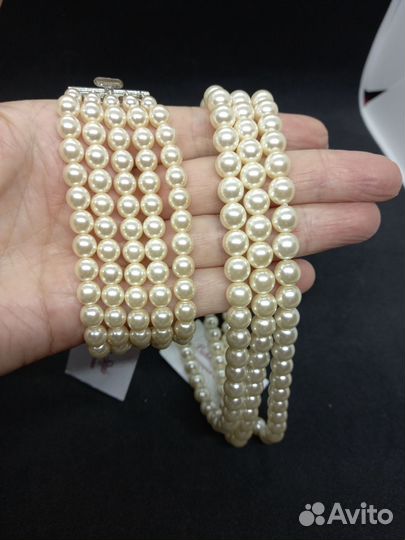 Бусы и браслет из жемчуга(стекло)