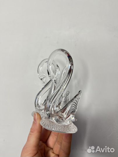 Салфетница лебеди хрусталь СССР
