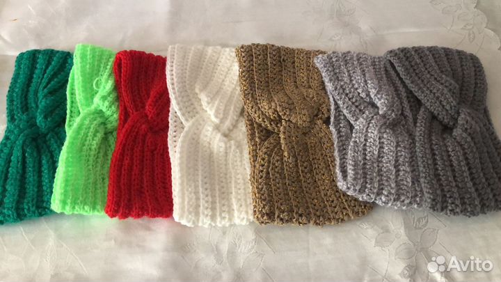 Вязаные повязки на голову ручная работа