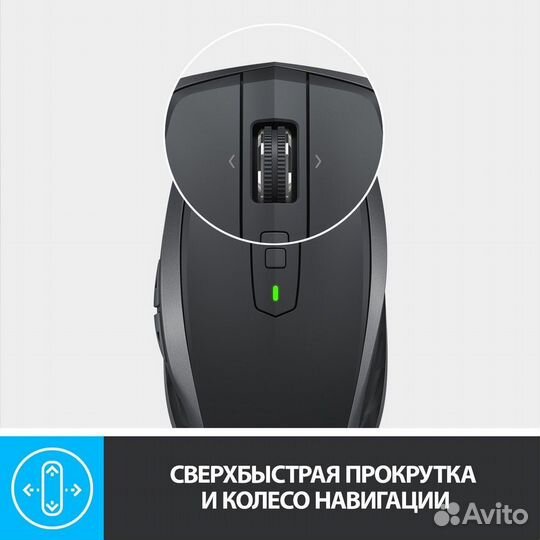 Мышь Logitech MX Anywhere 2S графитовый оптическая 4000dpi беспров. BT/Radio USB 7but (910-006211)