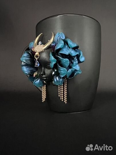 Кружка с декором из полимерной глины