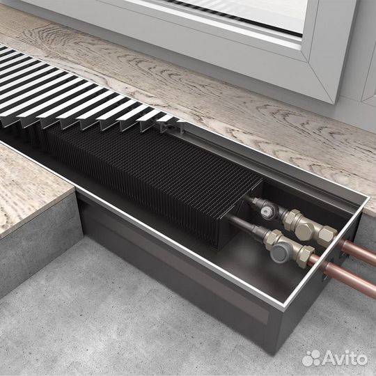 Конвектор внутрипольный отопительный с решеткой