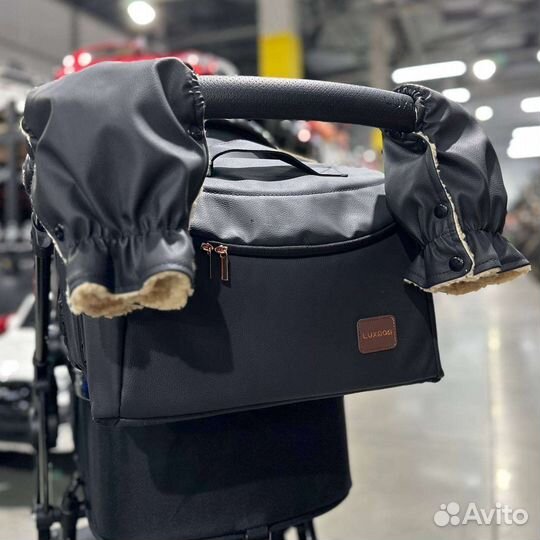 Коляска Luxmom 608 эко кожа черная