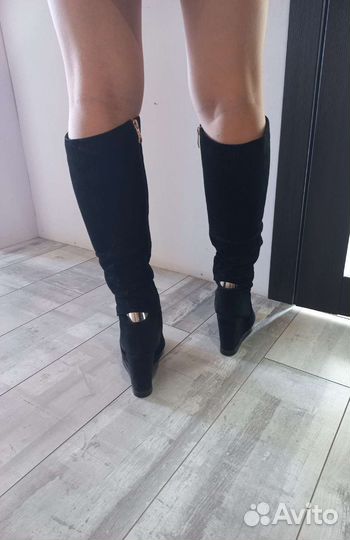 Сапоги зимние на танкетке