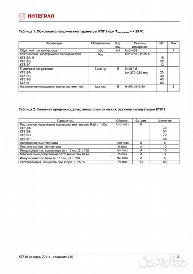 Транзисторы кт819Г (1985)