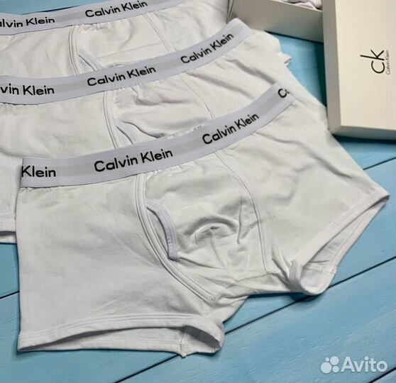 Трусы мужские белые calvin klein