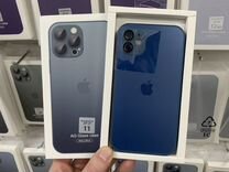 Чехол на iPhone 11 Glass Case синий