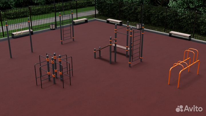 Спортивная площадка. Уличный тренажер