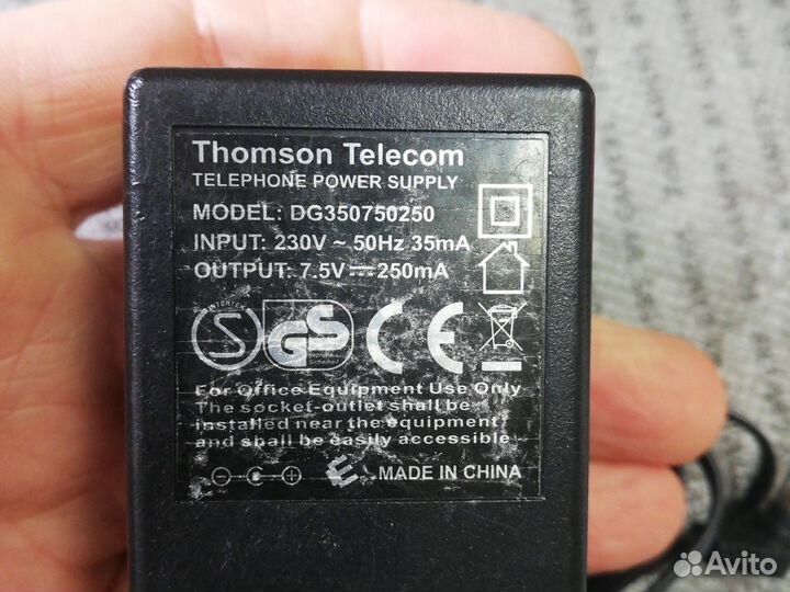 Блок питания Thomson Telecom 7.5V