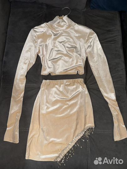 Велюровый костюм вечерний