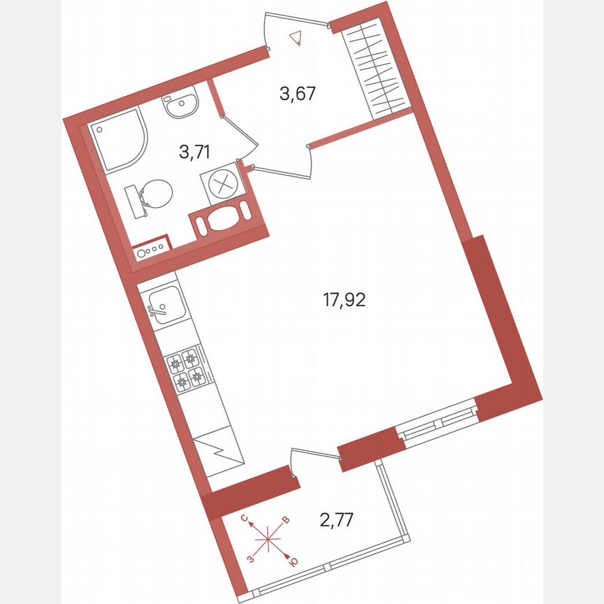 Квартира-студия, 26,7 м², 5/11 эт.