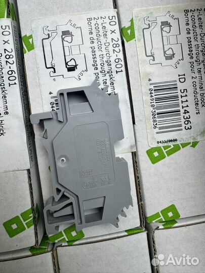 2-пров. проходная клемма wago, 0,2 - 6 мм2