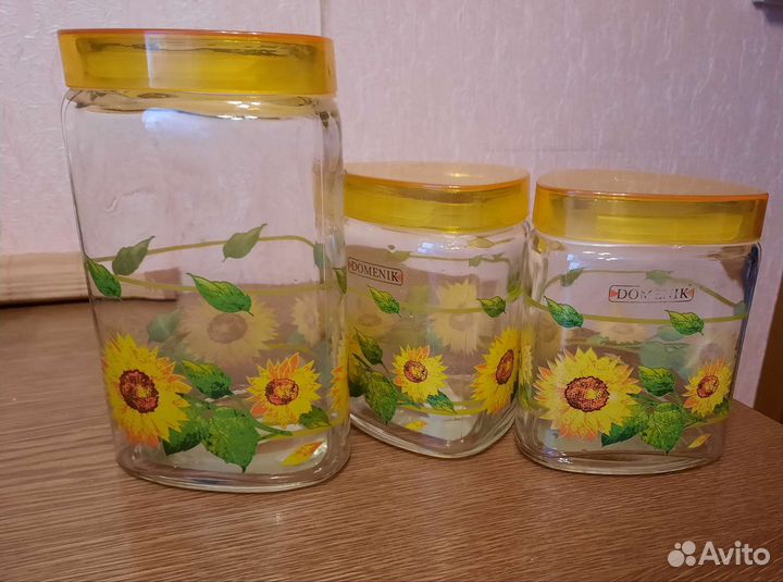 Набор из 3 банок для сыпучих продуктов